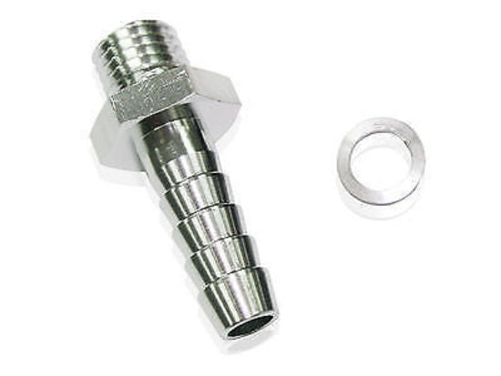 Aeroflow AF745-02S Male 10mm x 1.00mm to 3/8 Barb Silver
