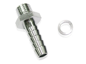Aeroflow AF746-03S Metric M14 x 1.5 to 1/2" Barb Silver Use with 49-1015 Pump