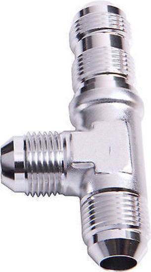 Aeroflow AF804-04S Male -4AN Tee Bulkhead On Run Silver Male -4AN Nut Seperate