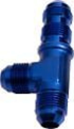 Aeroflow Performance Products AF804-06 Male -6AN Tee Bulkhead On Run Blue Male -6AN Nut Seperate