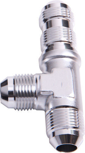 Aeroflow Performance Products AF804-06S Male -6AN Tee Bulkhead On Run Silver Male -6AN Nut Seperate