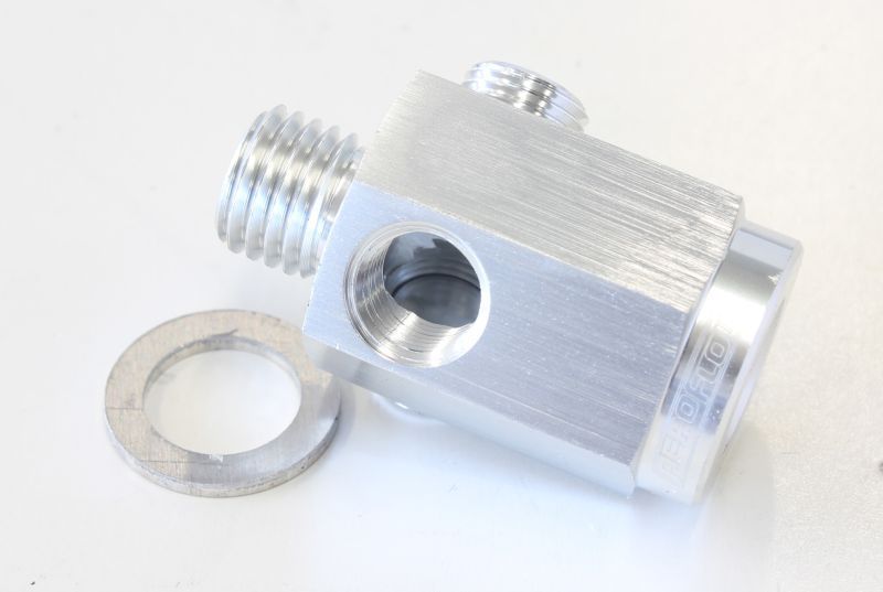 Aeroflow AF810-M12-02S M12 x 1.5 Extension with 1/8" NPT Port Silver