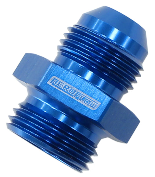 BSPP to Straight Male Flare Adapter 1/2" to -8AN (Blue) (AF812-08)