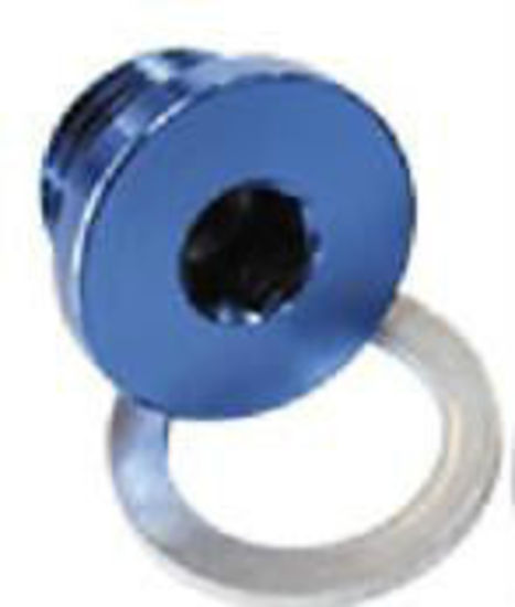 Aeroflow AF814-M10-01 Metric Port Plug M10 x 1.0 Blue Low Profile Hex Plug
