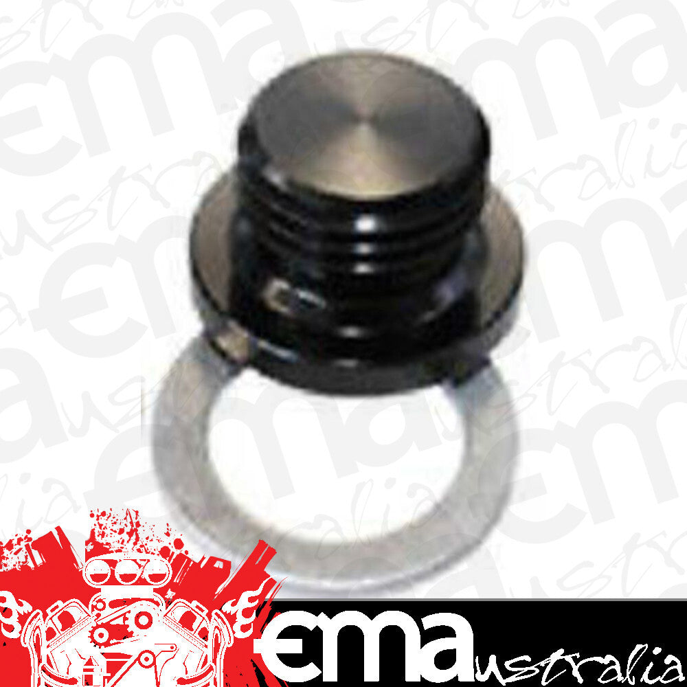 Aeroflow AF814-M14BLK Metric Port Plug M14 x 1.5 Black Low Profile Hex Plug