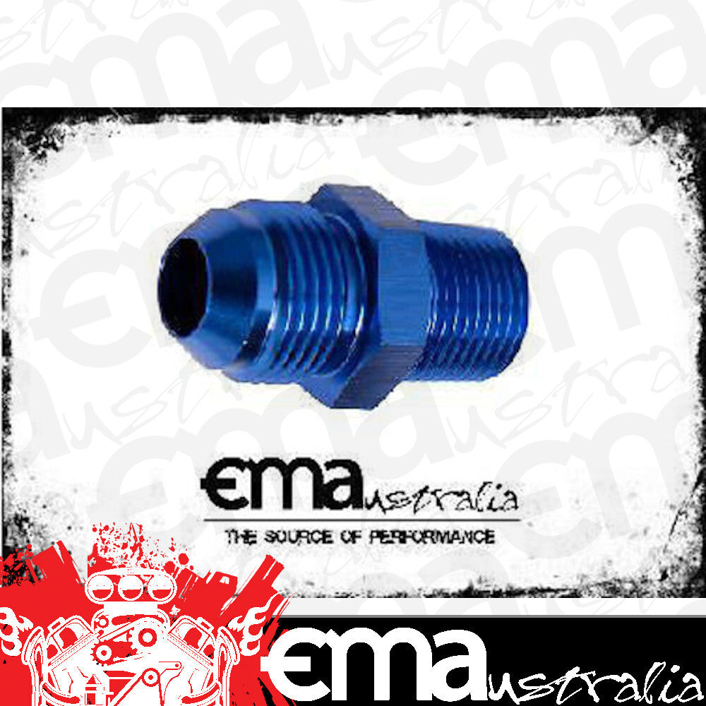 Aeroflow AF816-06-02 Male Flare -6AN to 1/8" NPT Blue Male Flare to NPT Adapter