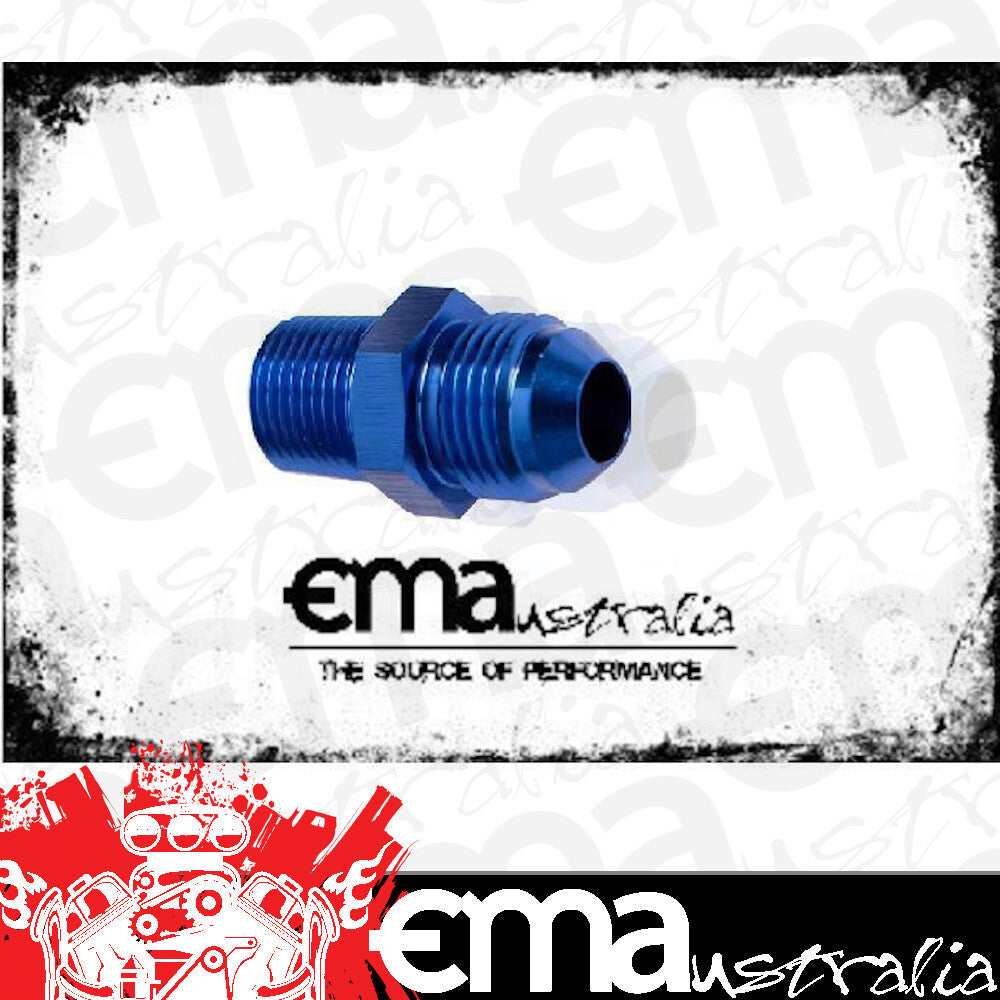Aeroflow AF816-06-08 Male Flare -6AN to 1/2" NPT Blue Male Flare to NPT Adapter