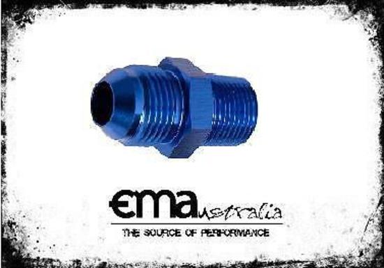 Aeroflow AF816-06 Male Flare -6AN to 1/4" NPT Blue Male Flare to NPT Adapter