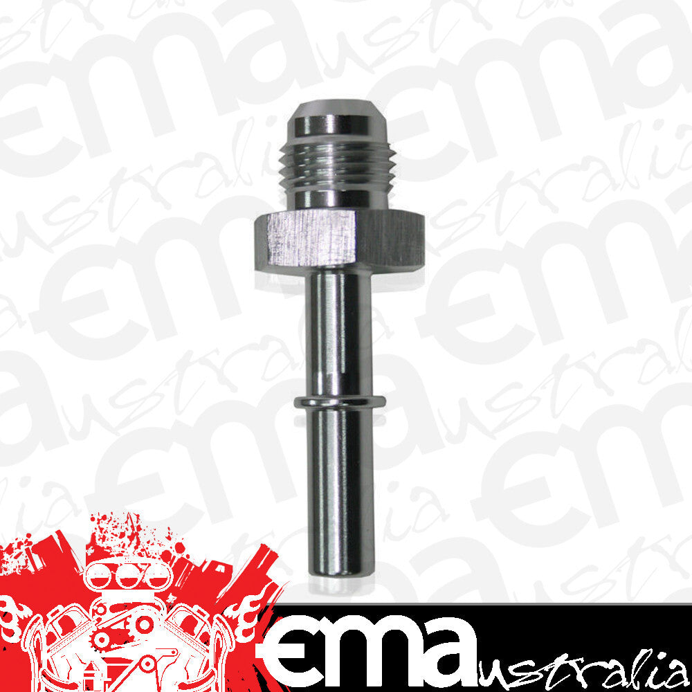 Aeroflow AF817-01S Efi Fuel Fitting -6 Push In to 5/16" Male Hard Tube Silver