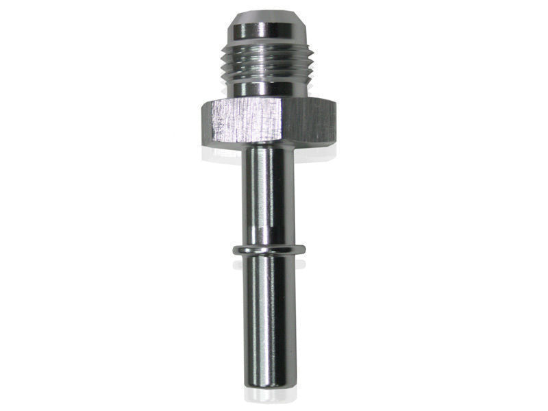 Aeroflow AF817-01S Efi Fuel Fitting -6 Push In to 5/16" Male Hard Tube Silver