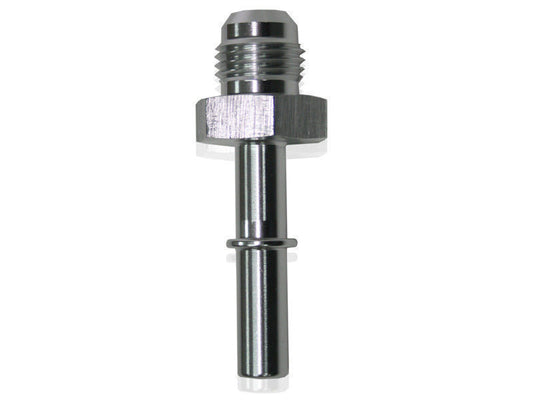 Aeroflow AF817-01S Efi Fuel Fitting -6 Push In to 5/16" Male Hard Tube Silver
