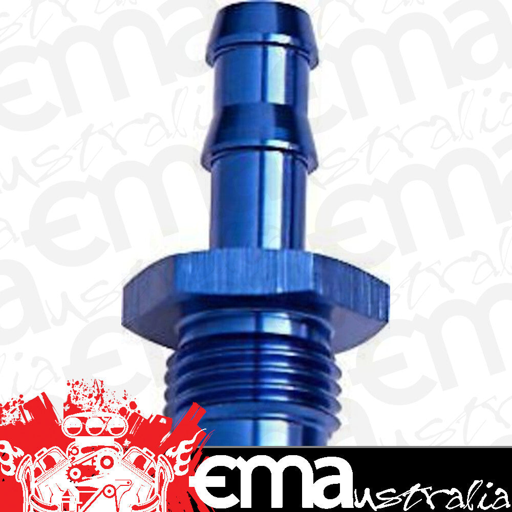 Aeroflow AF817-05 8mm Barb to -6AN Adapter Blue Male 8mm to Male -6An
