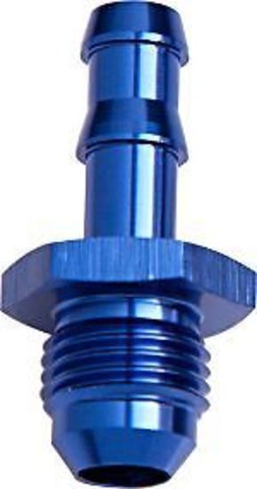 Aeroflow AF817-06 3/8" Barb to -6AN Adapter Blue Male 3/8" to Male -6An