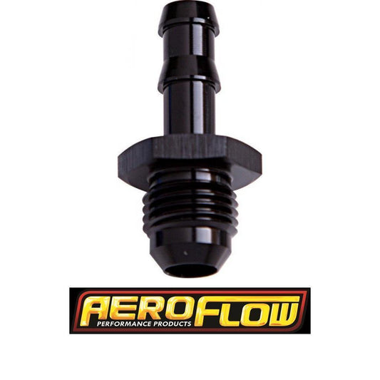 Aeroflow AF817-06BLK 3/8" Barb to -6AN Adapter Black Male 3/8" to Male -6An
