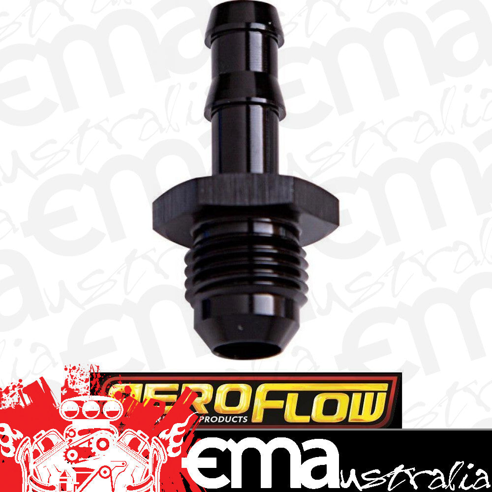 Aeroflow AF817-06BLK 3/8" Barb to -6AN Adapter Black Male 3/8" to Male -6An