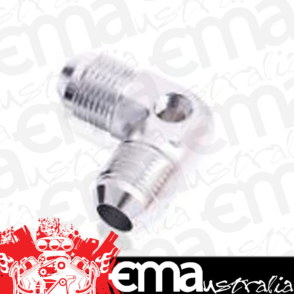 Aeroflow AF821-06PS 90 Deg Union -6AN with 1/8" Port Silver