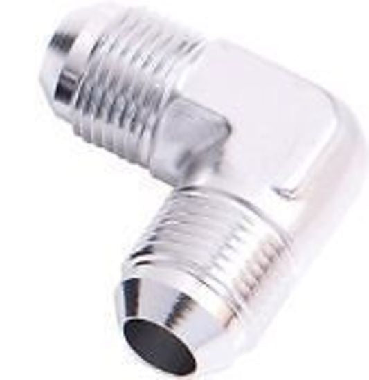 Aeroflow AF821-08S Male Flare Union 90 Deg -8AN Silver Male to Male 90 Deg