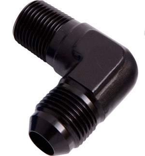 Aeroflow AF822-03BLK Male 90 Deg 1/8" NPT to -3AN Black Male NPT to AN 90 Deg