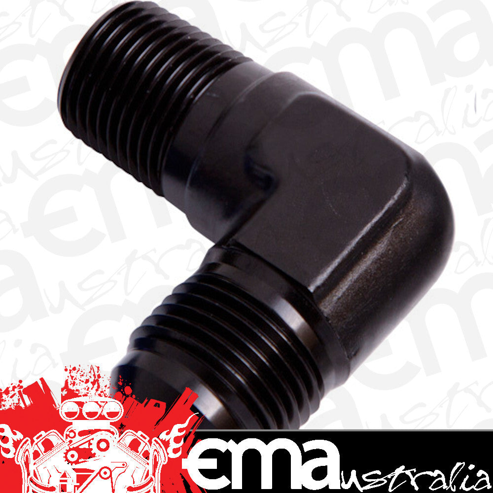 Aeroflow AF822-03BLK Male 90 Deg 1/8" NPT to -3AN Black Male NPT to AN 90 Deg