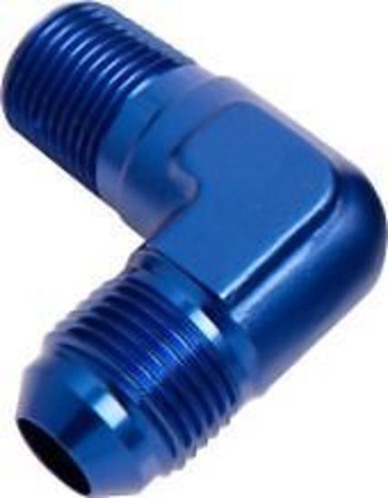 Aeroflow AF822-06 Male 90 Deg 1/4" NPT to -6AN Blue Male NPT to AN 90 Deg