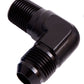 Aeroflow AF822-06BLK Male 90 Deg 1/4" NPT to -6AN Black Male NPT to AN 90 Deg