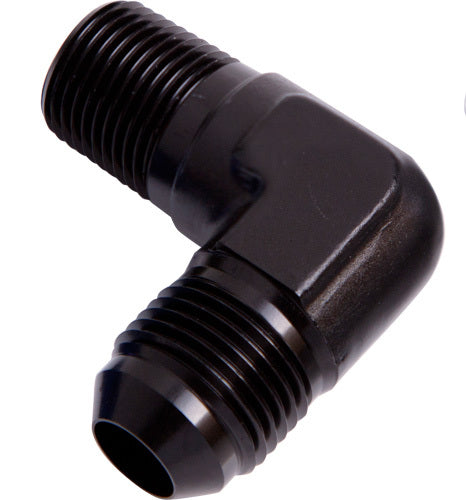 Aeroflow AF822-08-04BLK Male 90 Deg 1/4" NPT to -8AN Black Male NPT to AN 90 Deg