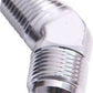 Aeroflow AF823-03S Male 45 Deg 1/8" NPT to -3AN Silver Male NPT to AN 45 Deg