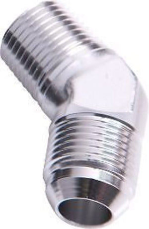 Aeroflow AF823-12-08S Male 45 Deg 1/2" NPT to -12AN Silver Male NPT to AN 45 Deg