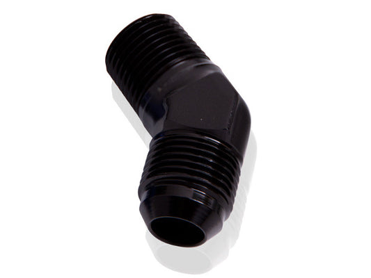 Aeroflow AF823-16-16BLK Male 45 Deg 1" NPT to -16AN Black Male NPT to AN 45 Deg
