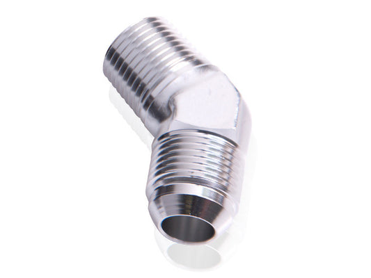 Aeroflow AF823-16-16S Male 45 Deg 1" NPT to -16AN Silver Male NPT to AN 45 Deg