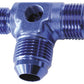 Aeroflow AF824-06-08 Male Flare Tee -8AN x 2 90 Degand 1 x -6AN 1/8 Port 2 Sides