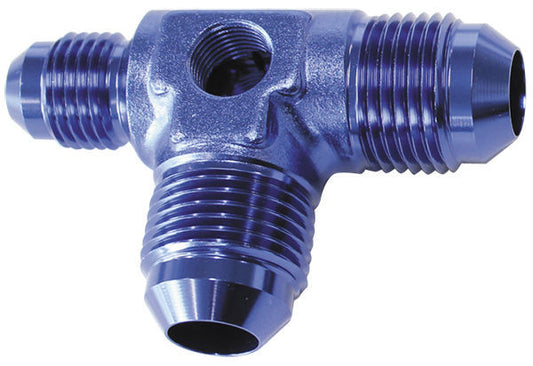 Aeroflow AF824-06-08 Male Flare Tee -8AN x 2 90 Degand 1 x -6AN 1/8 Port 2 Sides