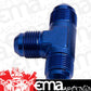 Aeroflow AF824-06 Male Flare Tee -6AN Blue All Sides Male An