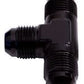 Aeroflow AF824-06BLK Male Flare Tee -6AN Black All Sides Male An