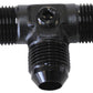Aeroflow AF824-06PBLK Male Flare Tee -6AN with 1/8" Port Black All Sides Male An