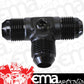 Aeroflow AF824-06PBLK Male Flare Tee -6AN with 1/8" Port Black All Sides Male An