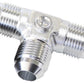 Aeroflow AF824-06PS Male Flare Tee -6AN with 1/8" Port Silver All Sides Male An
