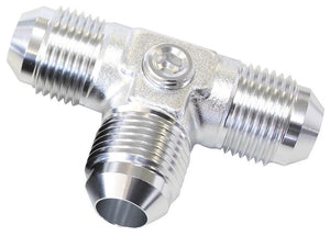 Aeroflow AF824-06PS Male Flare Tee -6AN with 1/8" Port Silver All Sides Male An