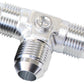 Aeroflow AF824-08PS Male Flare Tee -8AN with 1/8" Port Silver All Sides Male An