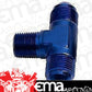 Aeroflow AF825-03 Tee -3AN with 1/8" NPT On Sideblue AN Tee with NPT On Side