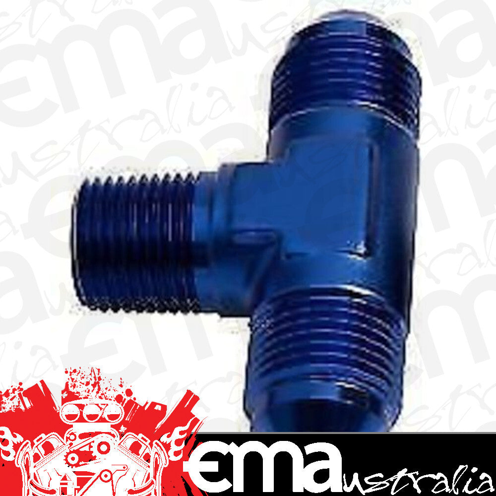 Aeroflow AF825-03 Tee -3AN with 1/8" NPT On Sideblue AN Tee with NPT On Side