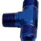 Aeroflow AF825-03 Tee -3AN with 1/8" NPT On Sideblue AN Tee with NPT On Side