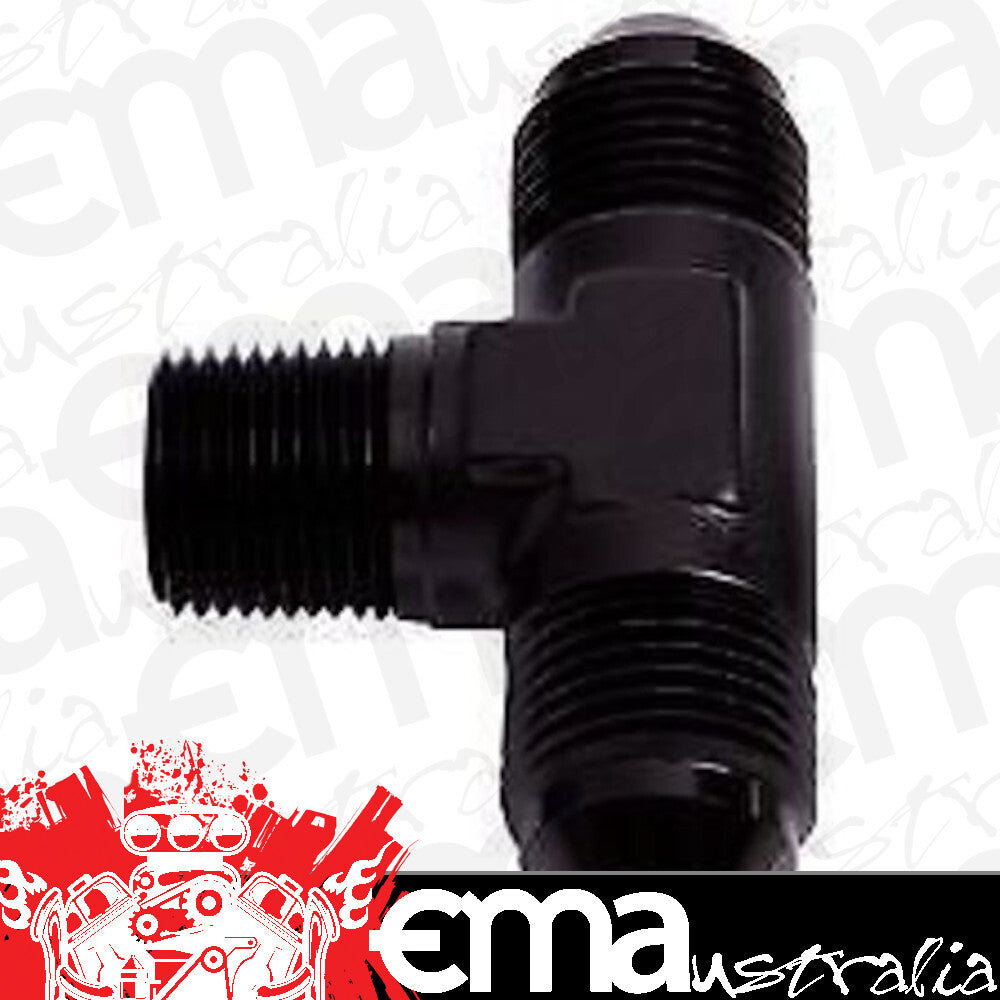 Aeroflow AF825-03BLK Tee -3AN with 1/8" NPT On Sideblack AN Tee with NPT On Side