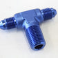Aeroflow AF825-04-04 Tee -4AN with 1/4" NPT On Sideblue AN Tee with NPT On Side