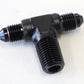 Aeroflow AF825-04-04BLK Tee -4AN with 1/4" NPT On Sideblack AN Tee with NPT On Side
