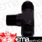Aeroflow AF825-04BLK Tee -4AN with 1/8" NPT On Sideblack AN Tee with NPT On Side