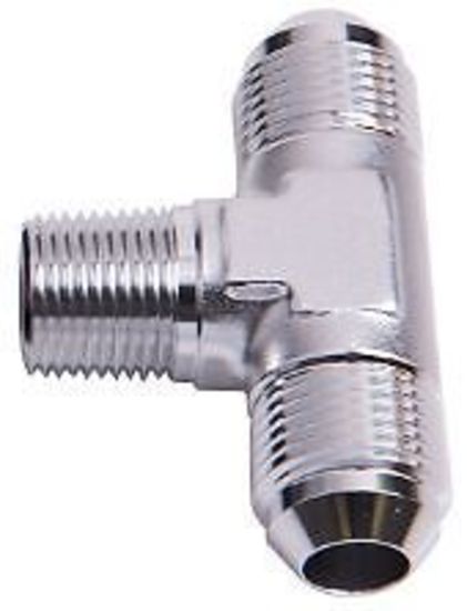 Aeroflow AF825-04S Tee -4AN with 1/8" NPT On Sidesilver AN Tee with NPT On Side