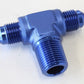 Aeroflow AF825-06-06 Tee -6AN with 3/8" NPT On Sideblue AN Tee with NPT On Side