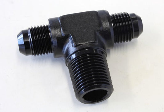 Aeroflow Performance Products AF825-06-06BLK Tee -6AN with 3/8" NPT On Sideblack AN Tee with NPT On Side
