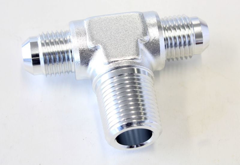 Aeroflow AF825-06-06S Tee -6AN with 3/8" NPT On Sidesilver AN Tee with NPT On Side
